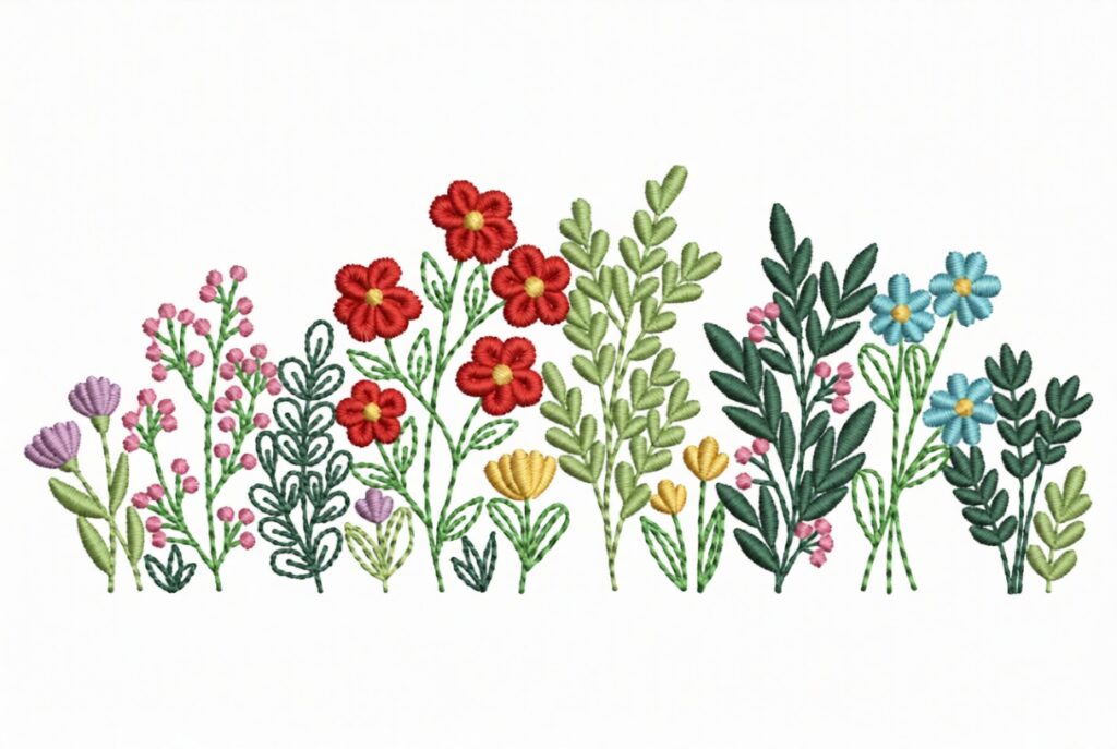 Bordado «Flores silvestres»: diseño para proyectos de estilo Bordado de ramos