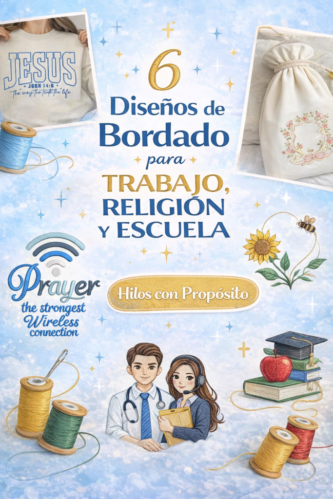 6 Diseños de Bordado para TRABAJO, RELIGIÓN Y ESCUELA Hilos con Propósito 6 Diseños de Bordado para TRABAJO, RELIGIÓN Y ESCUELA Hilos con Propósito