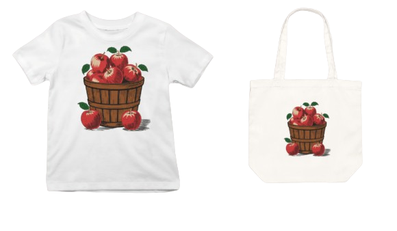 Bordado «Cesta otoñal con manzanas»: diseño para la decoración estacional del hogar