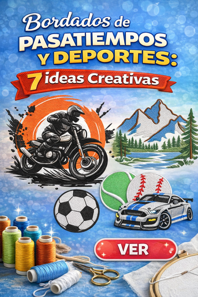 Bordados de Pasatiempos y Deportes: 7 Ideas Creativas