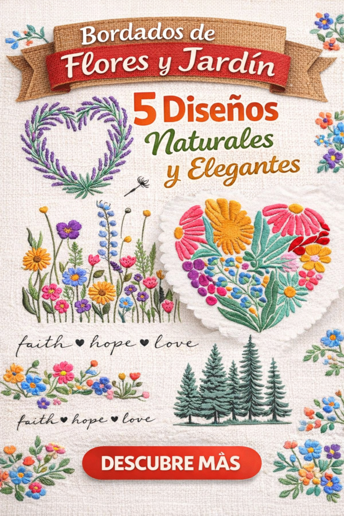 Bordados de Flores y Jardín: 5 Diseños Naturales y Elegantes