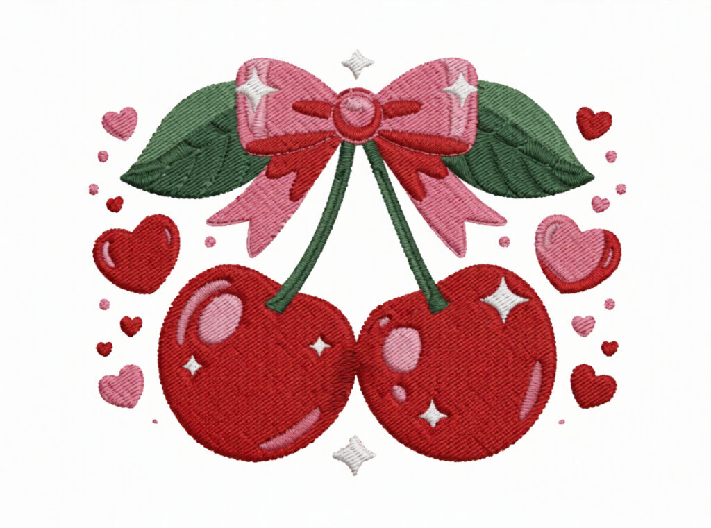 Bordado «Cerezas»: diseño para una decoración hogareña encantadora y acogedora al estilo