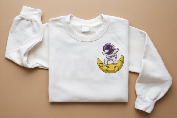 Dabbing Astronaut on Moon: diseño de moda para bordados y accesorios juveniles