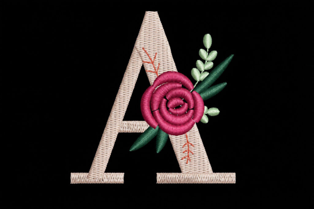 Bordado «Letra floral»: diseño para monogramas y decoración nupcial al estilo BODAS