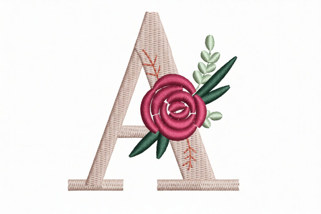 Bordado «Letra floral»: diseño para monogramas y decoración nupcial al estilo BODAS