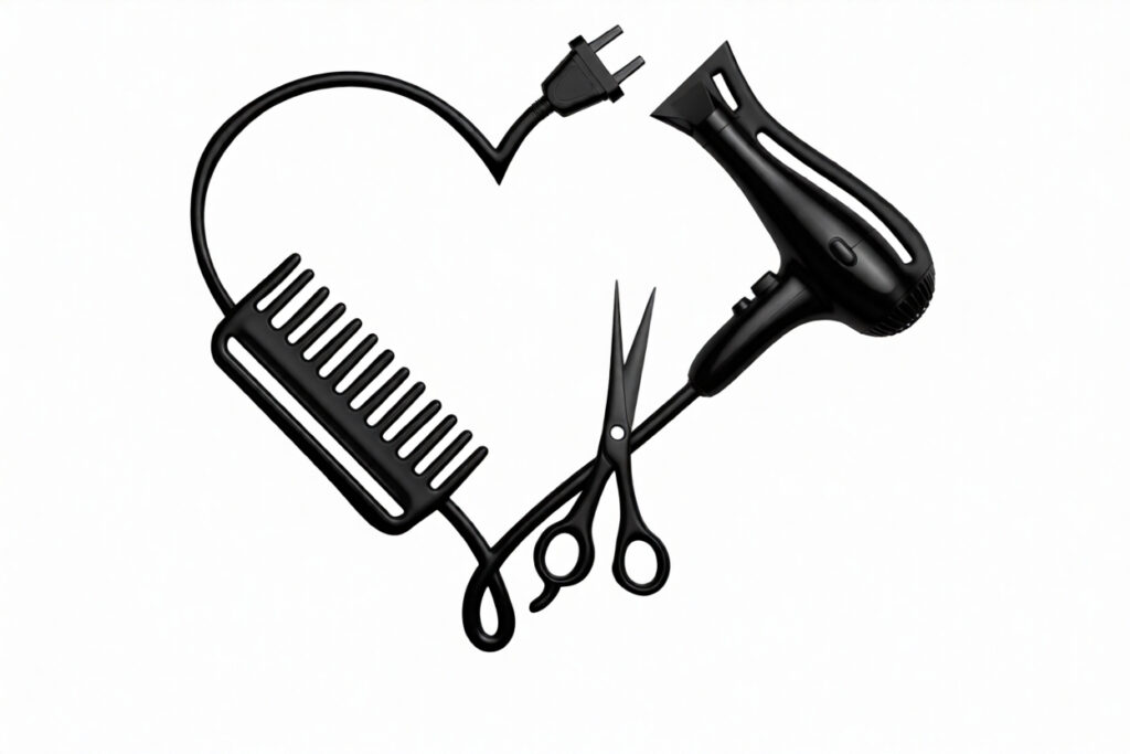 Bordado «Corazón para peluqueros»: diseño para merchandising corporativo y accesorios Bordado «Corazón para peluqueros»: diseño para merchandising corporativo y accesorios