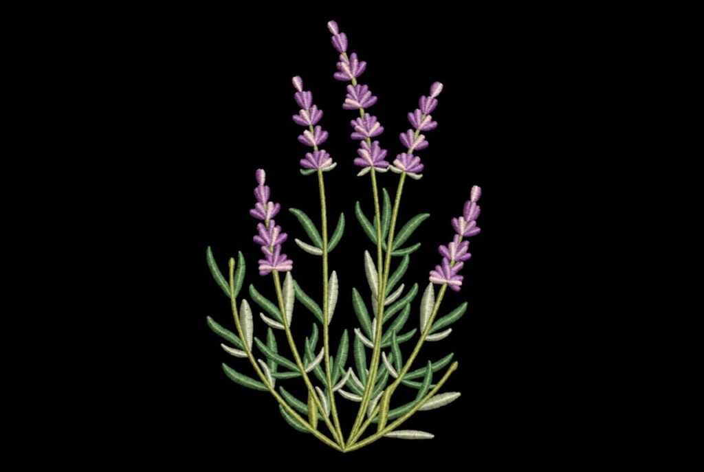 Bordado «Ramo de lavanda»: diseño para proyectos de estilo Bordado de ramos