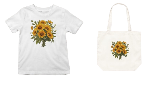 Diseño «Composición de girasoles»: bordado para decorar textiles Bordado de ramos