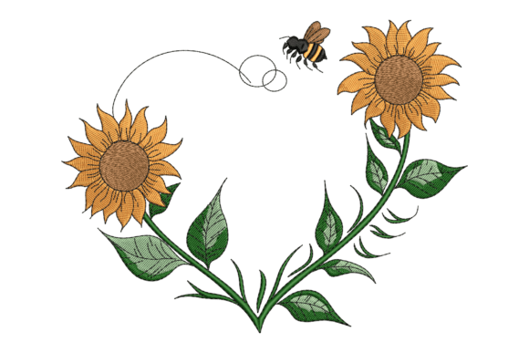  Bordado «Corazón-girasol»: diseño para una boda romántica y brillante