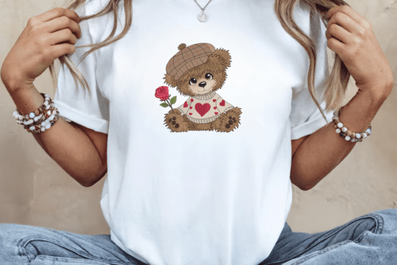 Tarjeta de San Valentín: osito con rosa (Valentine Teddy Bear Rose) — diseño para bordado romántico FIESTAS Y CELEBRACIONES Tarjeta de San Valentín: osito con rosa (Valentine Teddy Bear Rose) — diseño para bordado romántico FIESTAS Y CELEBRACIONES