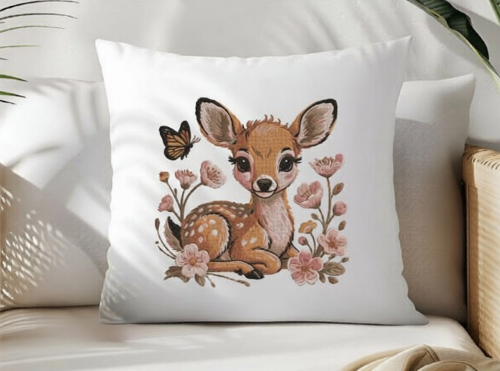 Adorable diseño de bordado ANIMALES de ciervo bebé