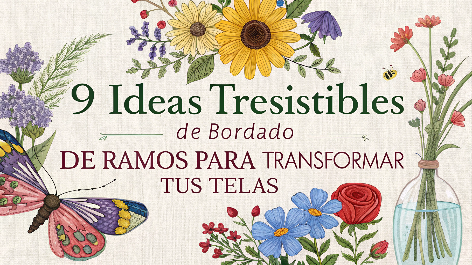 9 Ideas Irresistibles de Bordado de ramos para Transformar tus Telas