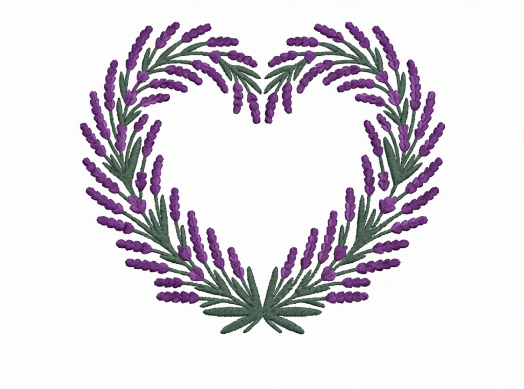 Lavender Heart (Corazón de lavanda): bordado para un hogar acogedor y decoración de jardín