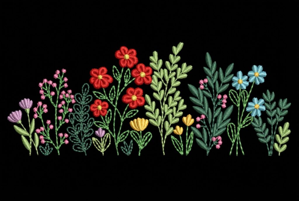 Bordado «Flores silvestres»: diseño para proyectos de estilo Bordado de ramos