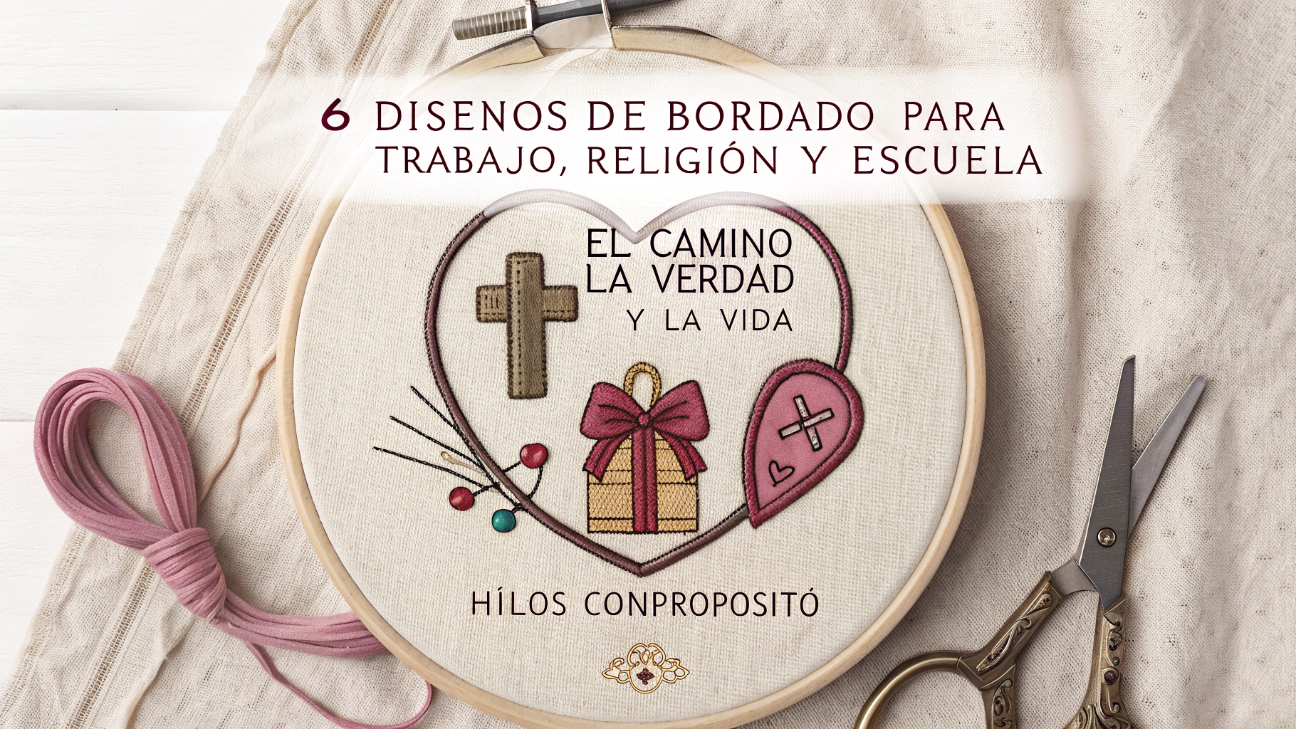 6 Diseños de Bordado para TRABAJO, RELIGIÓN Y ESCUELA Hilos con Propósito