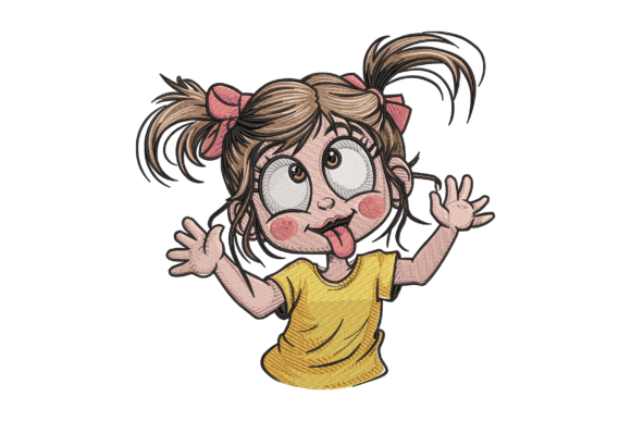 ¡Pura Travesura! Mi Diseño de Niña Divertida para Niños y Niñas Diseños de Bordado