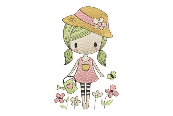 Pequeña Jardinera: Creatividad en Hilos para Niños y Niñas Diseños de Bordado