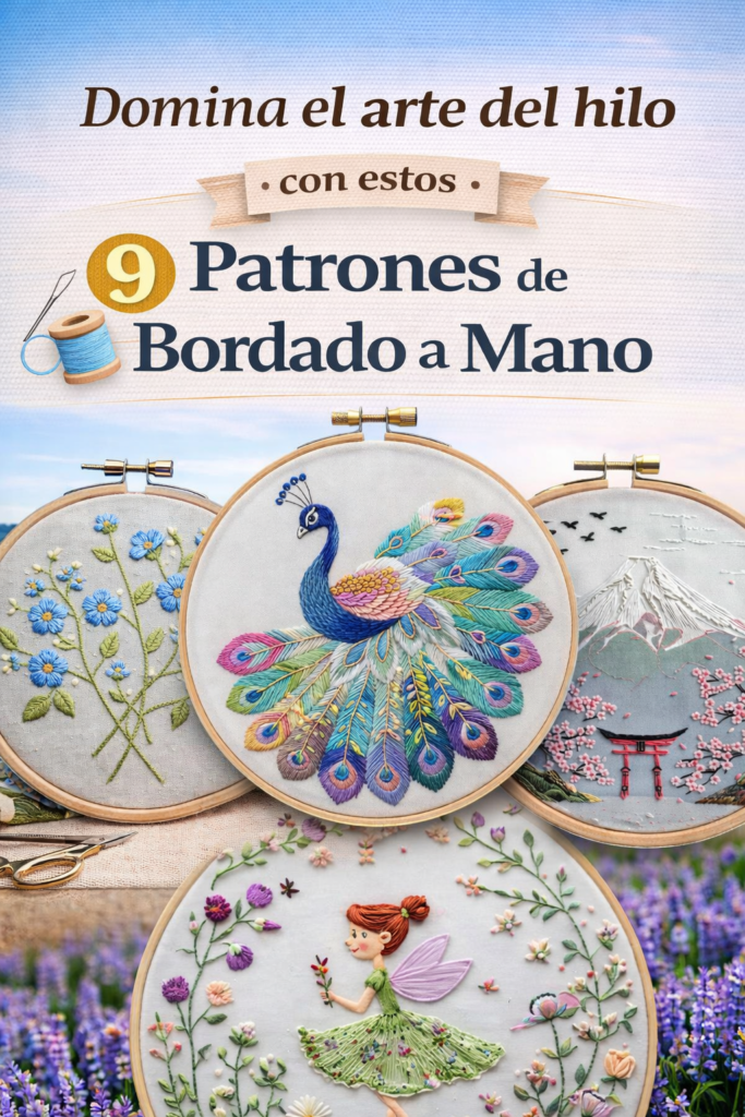 Domina el arte del hilo con estos 9 Patrones de Bordado a Mano