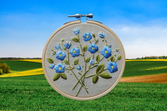 Recuerdos en Azul: La Delicadeza de los Patrones de Bordado a Mano