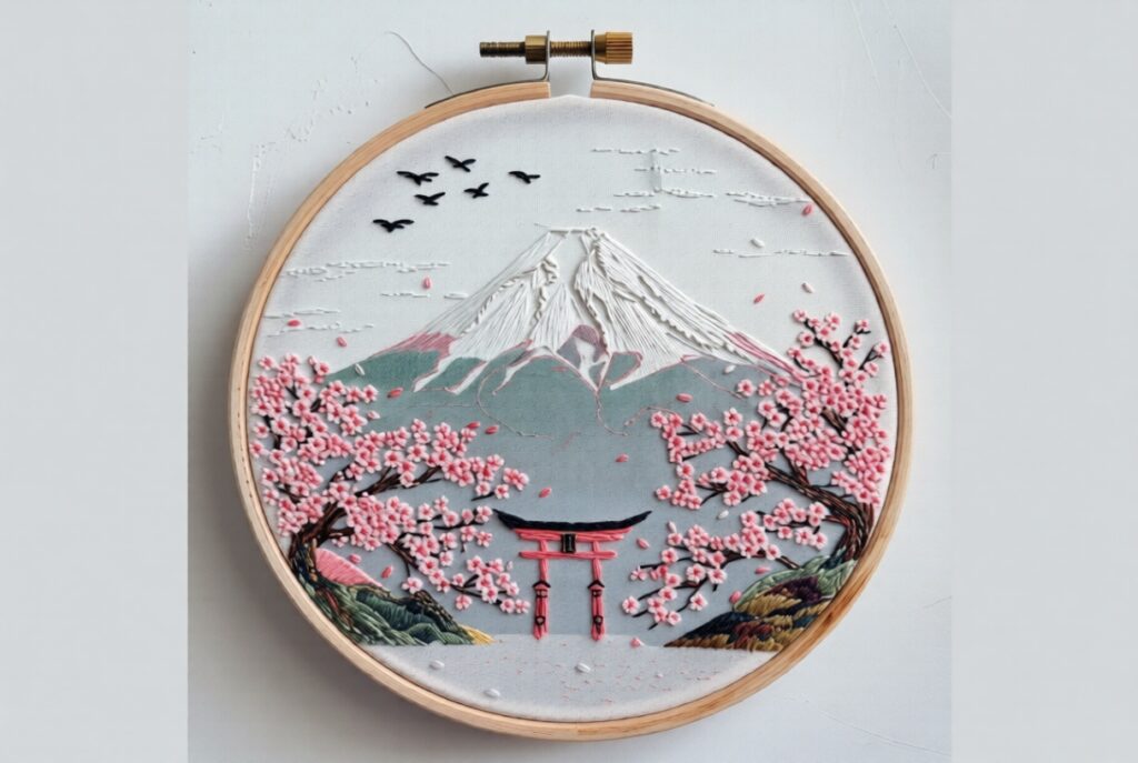 Serenidad Japonesa: El Viaje de mis Patrones de Bordado a Mano