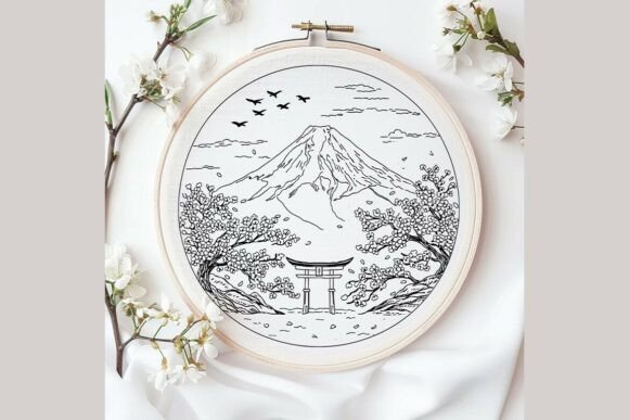 Serenidad Japonesa: El Viaje de mis Patrones de Bordado a Mano