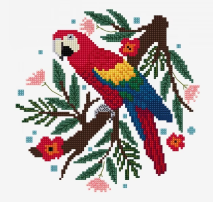 Un Viaje al Trópico: Mi Guacamayo en patrones punto de cruz originales Un Viaje al Trópico: Mi Guacamayo en patrones punto de cruz originales