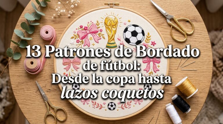 13 Patrones de Bordado de fútbol Desde la copa hasta lazos coquetos