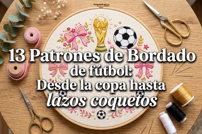 13 Patrones de Bordado de fútbol Desde la copa hasta lazos coquetos
