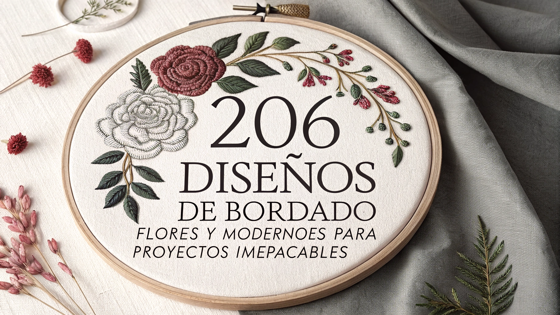 206 Diseños de Bordado florales y modernos para proyectos impecables
