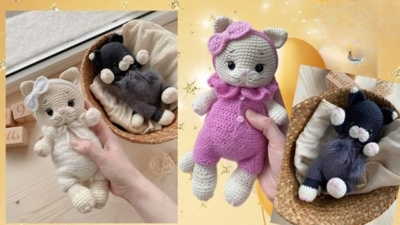Amigurumi de ganchillo de un gatito adorable