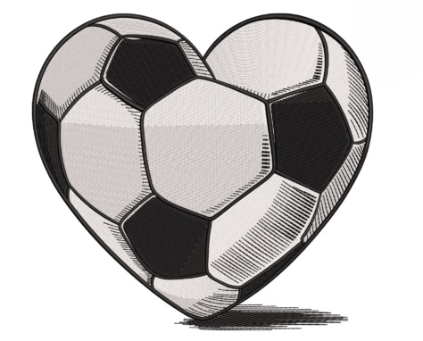 Balón de fútbol con forma de corazón