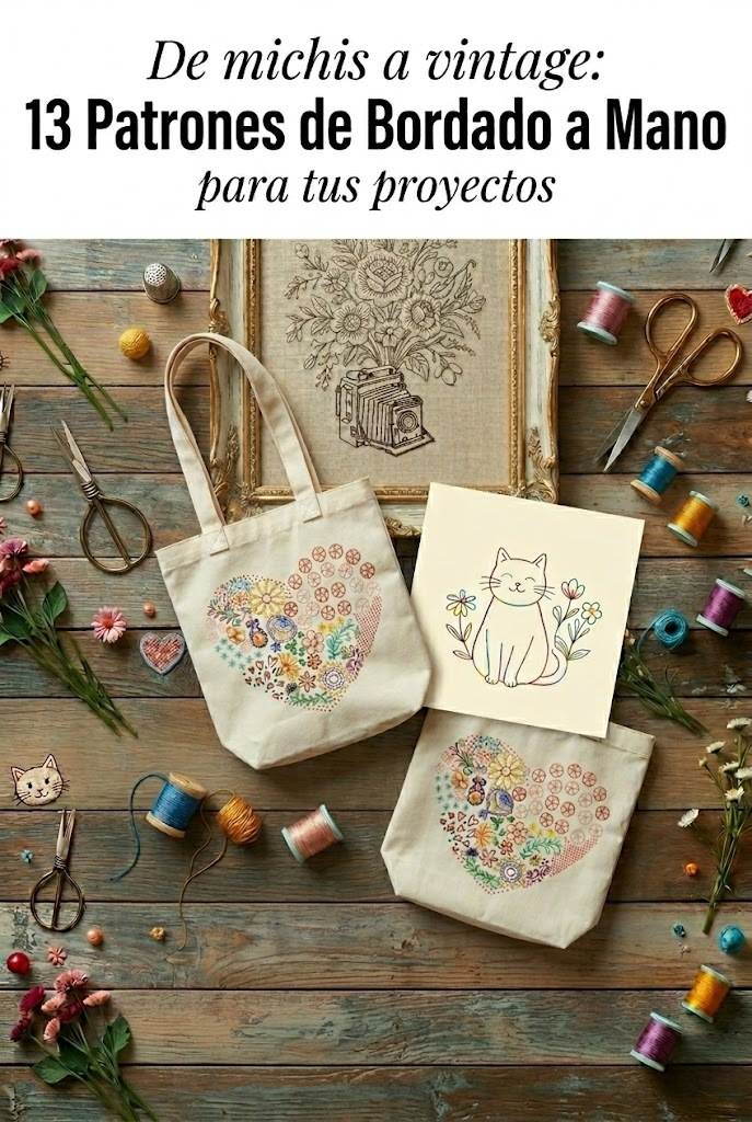 De michis a vintage 13 Patrones de Bordado a Mano para tus proyectos