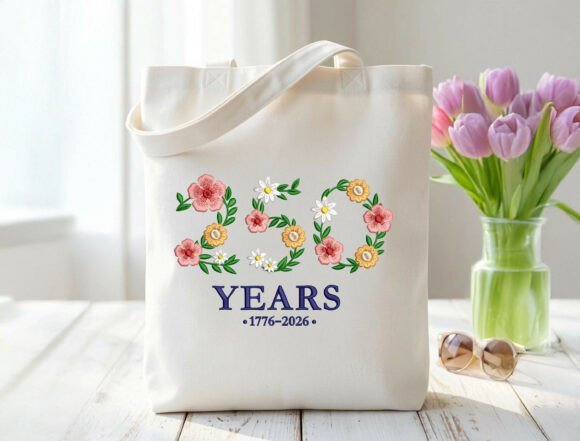 EE. UU. 250 AÑOS Diseño floral de aniversario