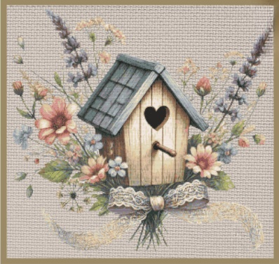 Floral Birdhouse Charm