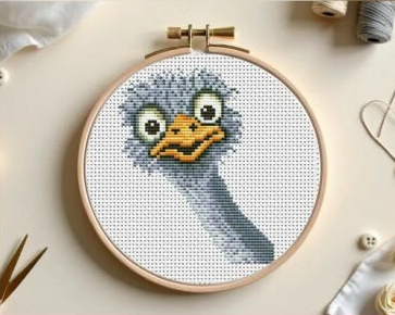 Funny Ostrich Cross Stitch Pattern