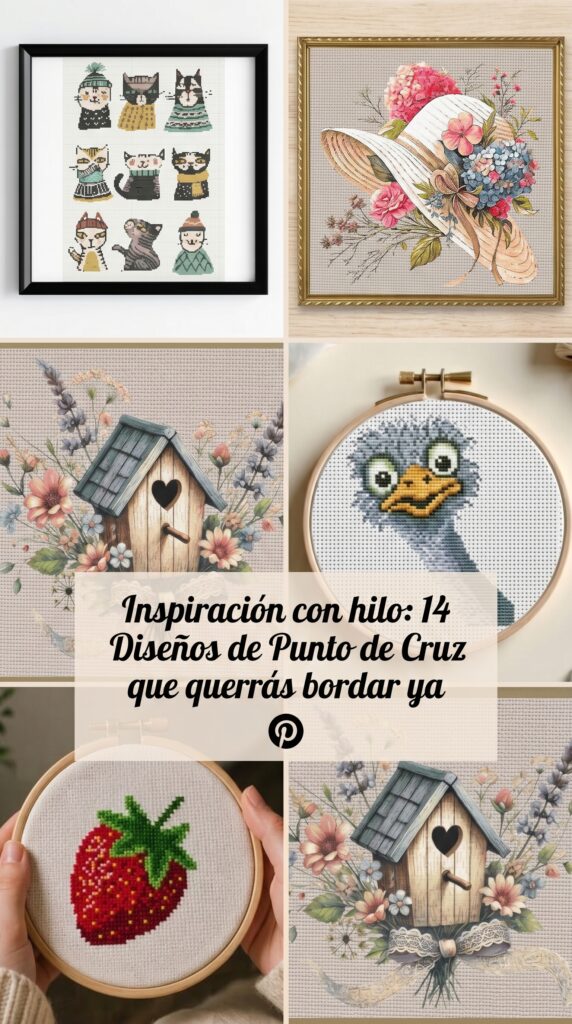 Inspiración con hilo 14 Diseños de Punto de Cruz que querrás bordar ya