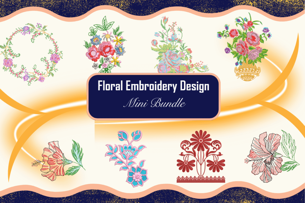 Lote de bordados florales