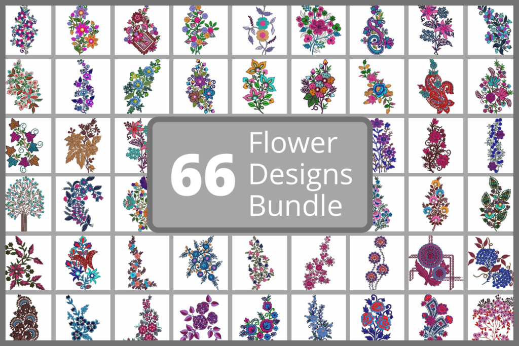 Paquete de diseños de bordado de flores