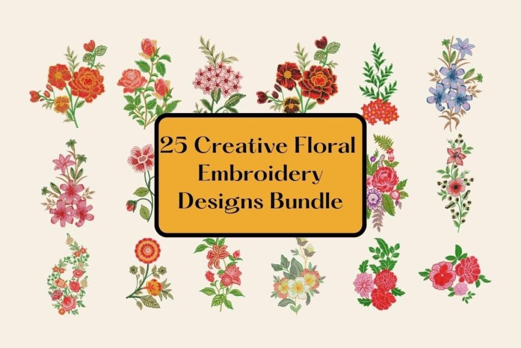 Paquete de diseños de bordado florales