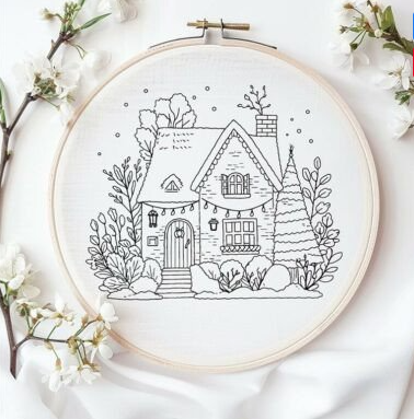 Patrón de bordado «Cottagecore House»