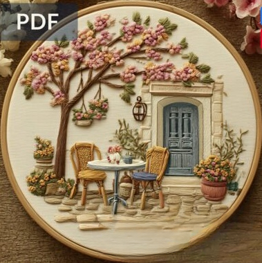 Patrón de bordado «Patio francés» 