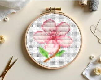 Patrón de punto de cruz «Flor de melocotonero»