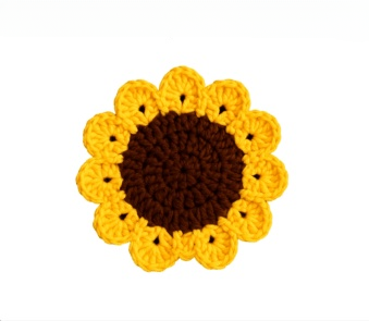 Patrón fácil de ganchillo para hacer un girasol