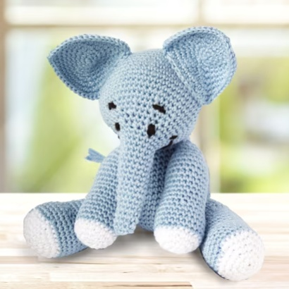 Patrón gratuito de amigurumi de elefante a crochet