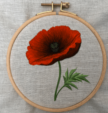 Poppy Bloom Hand Embroidery Pattern