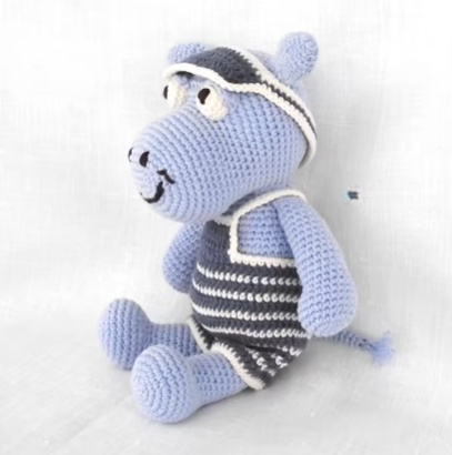 Patrón gratuito de ganchillo para amigurumi de hipopótamo